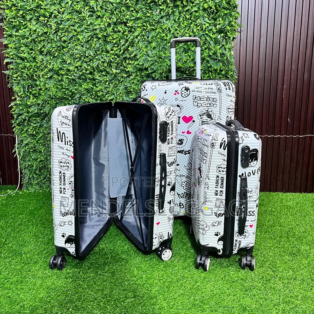 Stylish Printed Hard Shell Cabin Suitcase With 360° Spinner Wheels
