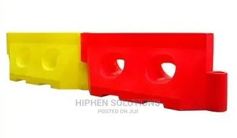 Yellow Water Filled Traffic Barriers
