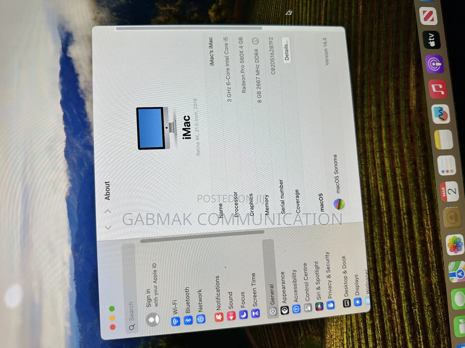 Desktop Computer Apple iMac 8GB Intel Core i5 SSD 512GB