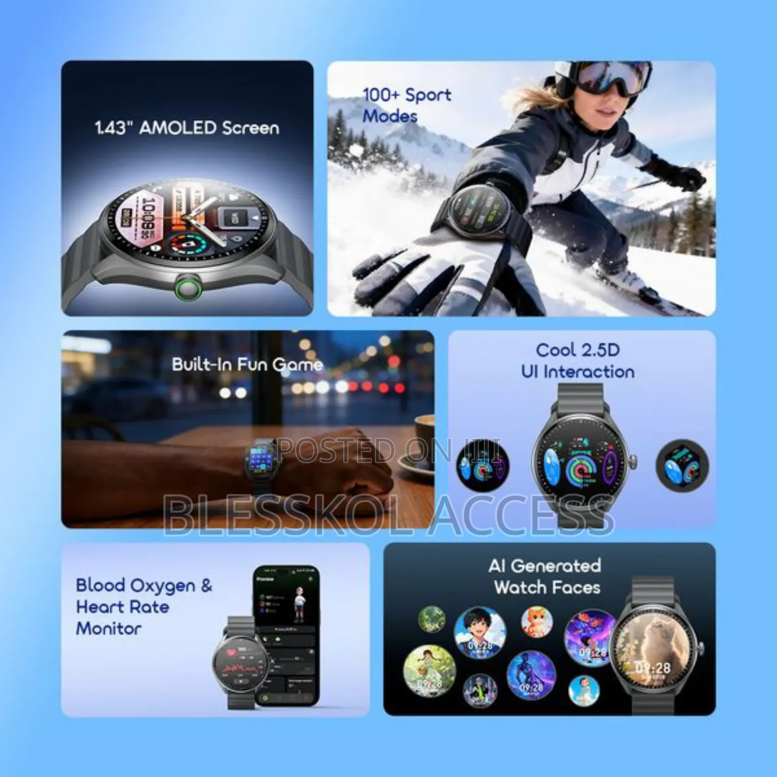 Oraimo Watch Nova 2r Lite 1.43" Amoled 30-Day Standby Smart Watch