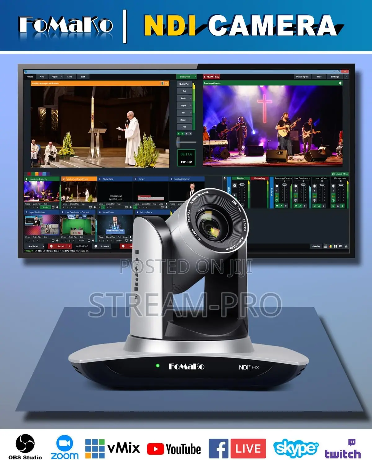 Fomako Ndi Camera Ai Auto Tracking Hdmi PTZ Camera 20x