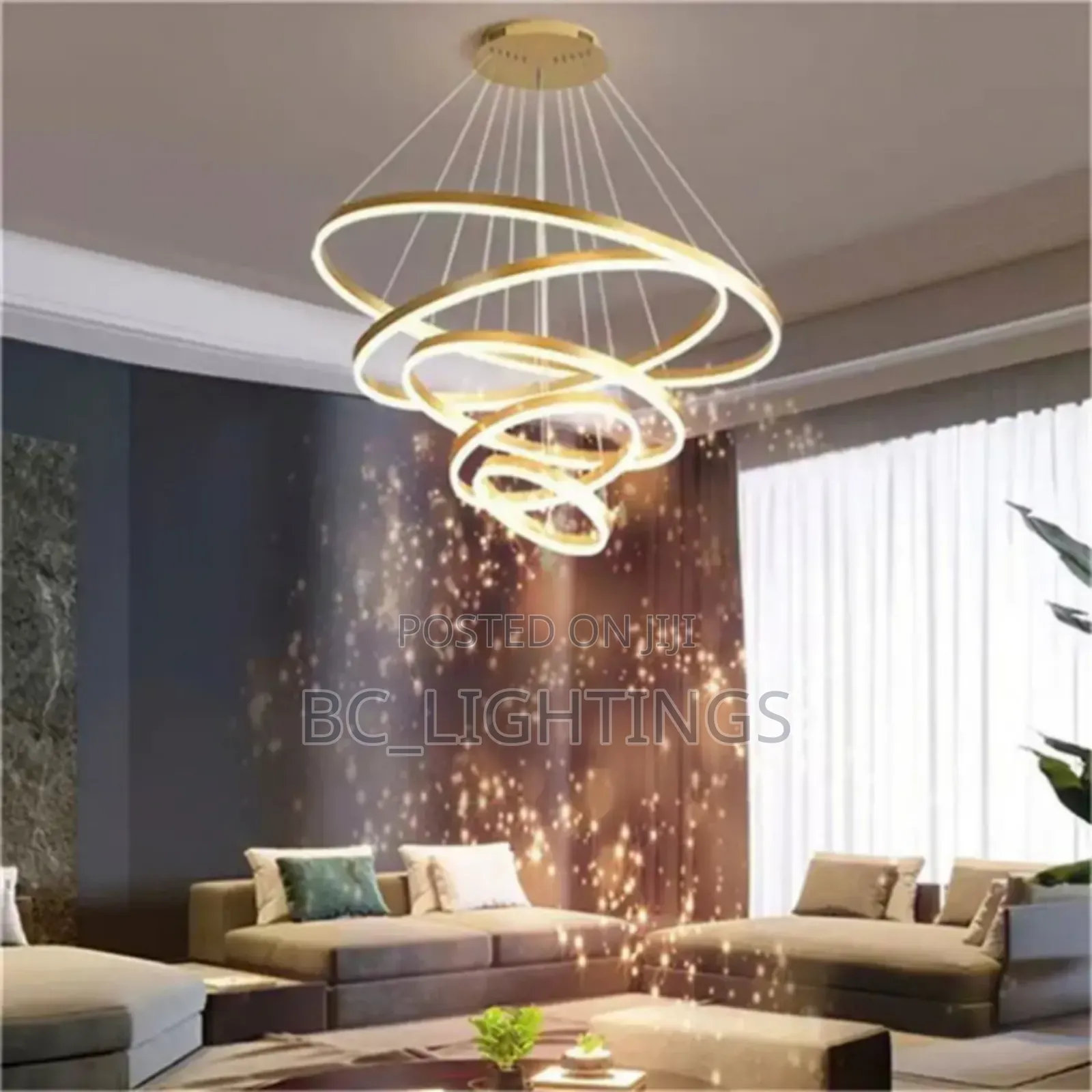 Modern Luxury Led 5 Ring Chandelier Light