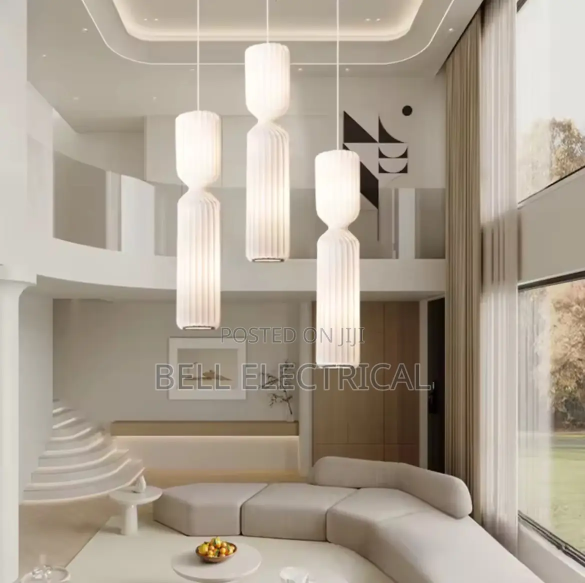 1000mm Nordic Cylinder Silk Led Pendant Lights