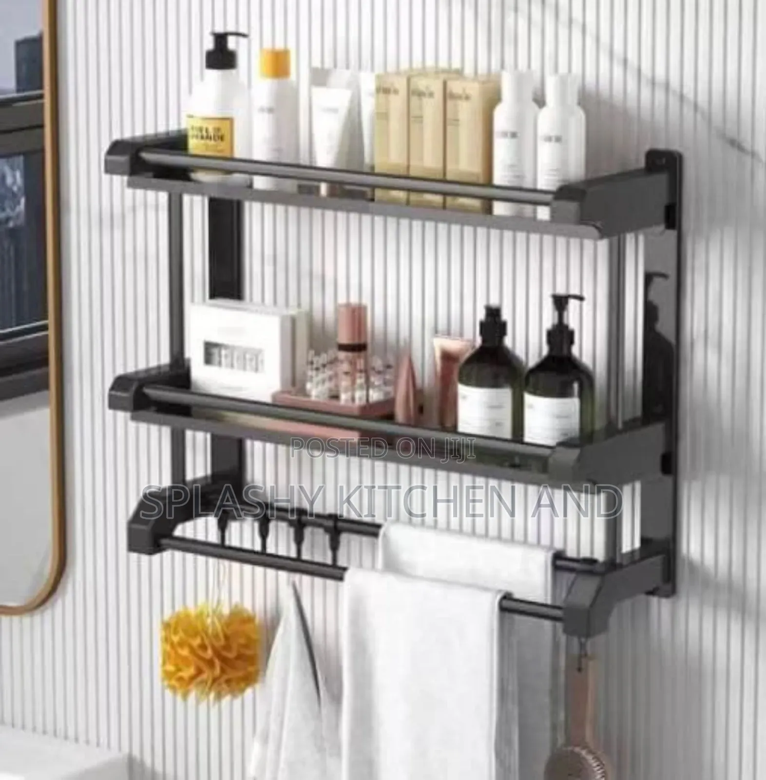 Bathroom Rack Wall-Mounted Towel Rack- Double Layer - 60cm