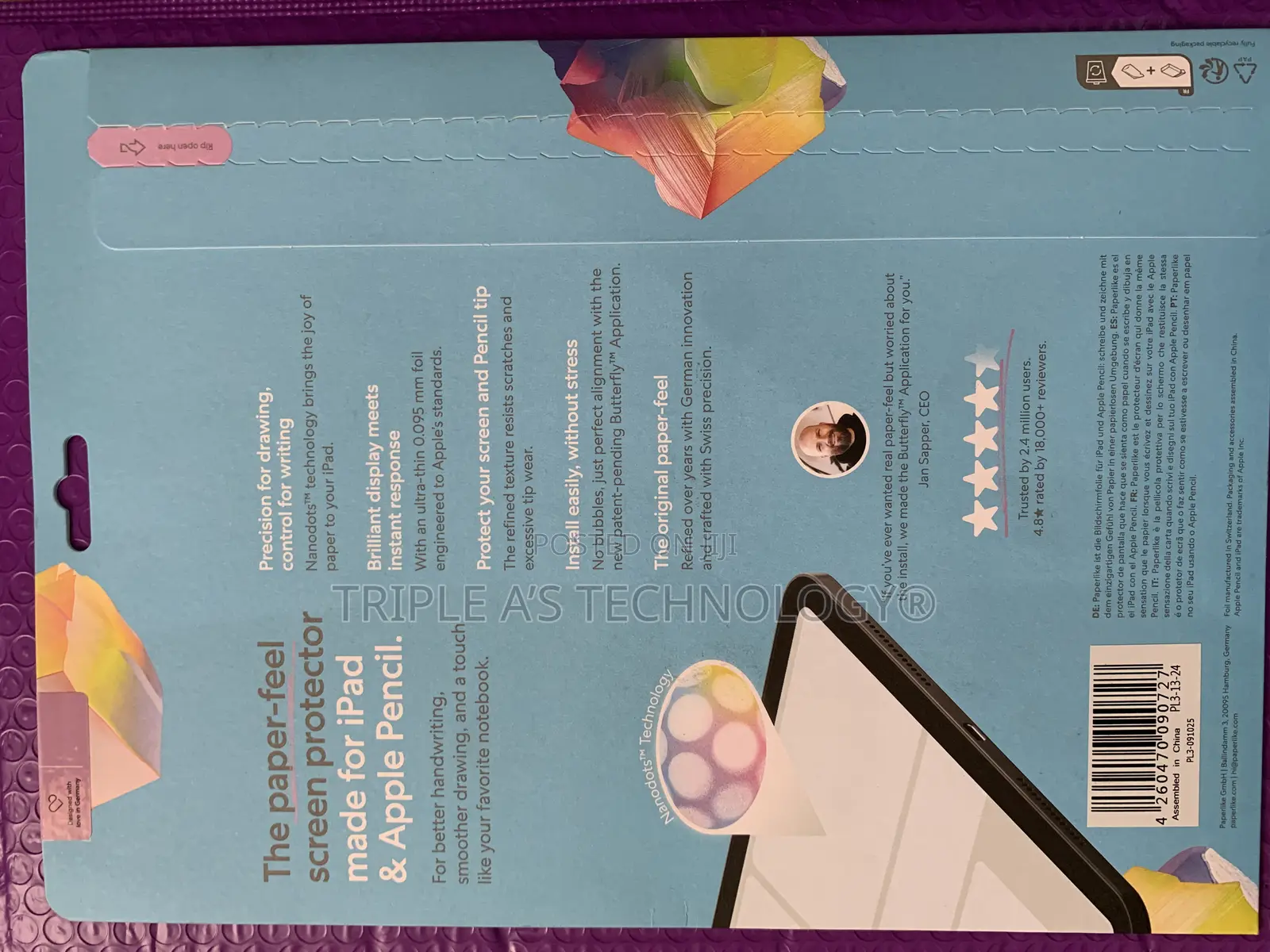 Original Paperlike 3 Screen Protector for 13 Inch iPad Pro and Air
