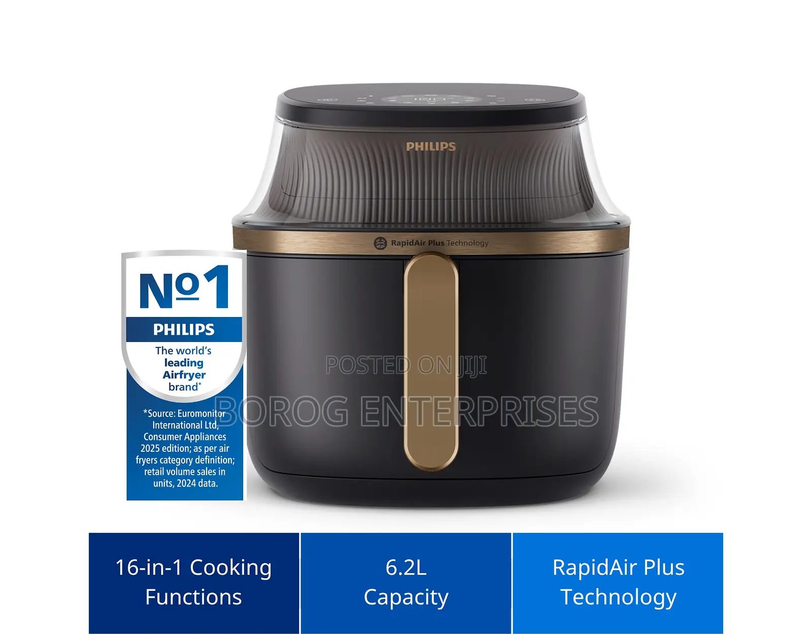 Philips 6.2l 3000 Series Digital Air Fryer-Na332/09