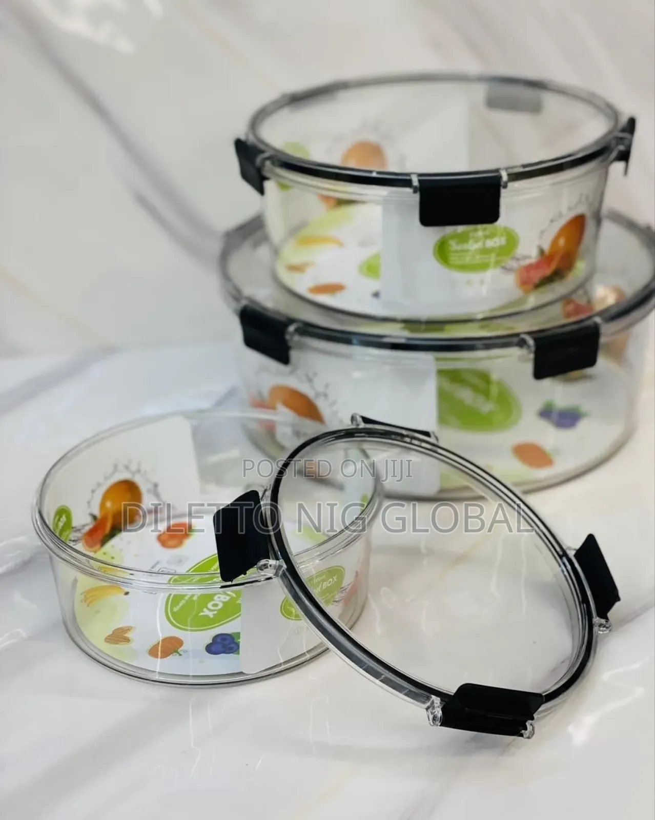 4-piece Round Food Container Storage Set