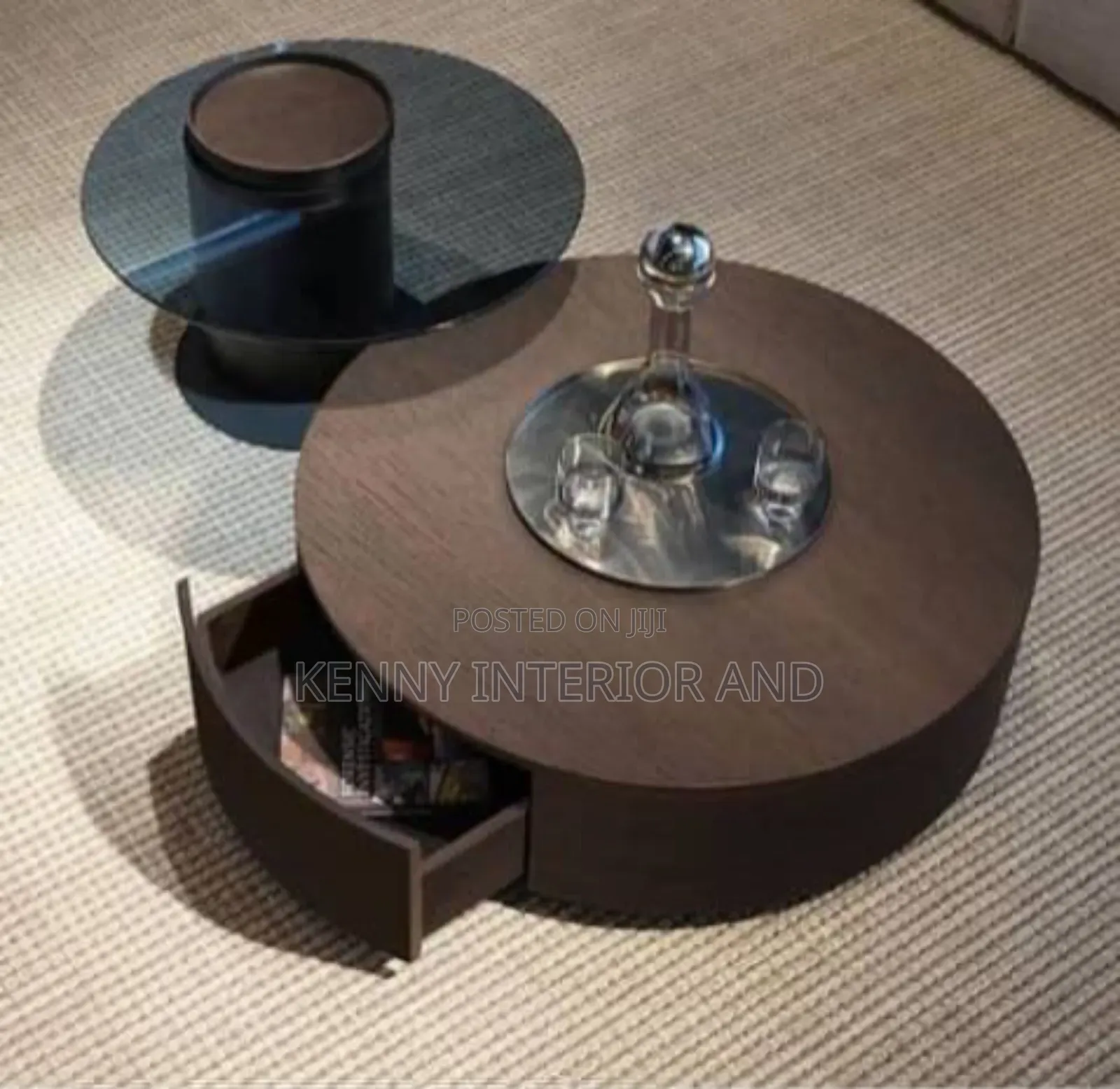 Brown Round Center Table