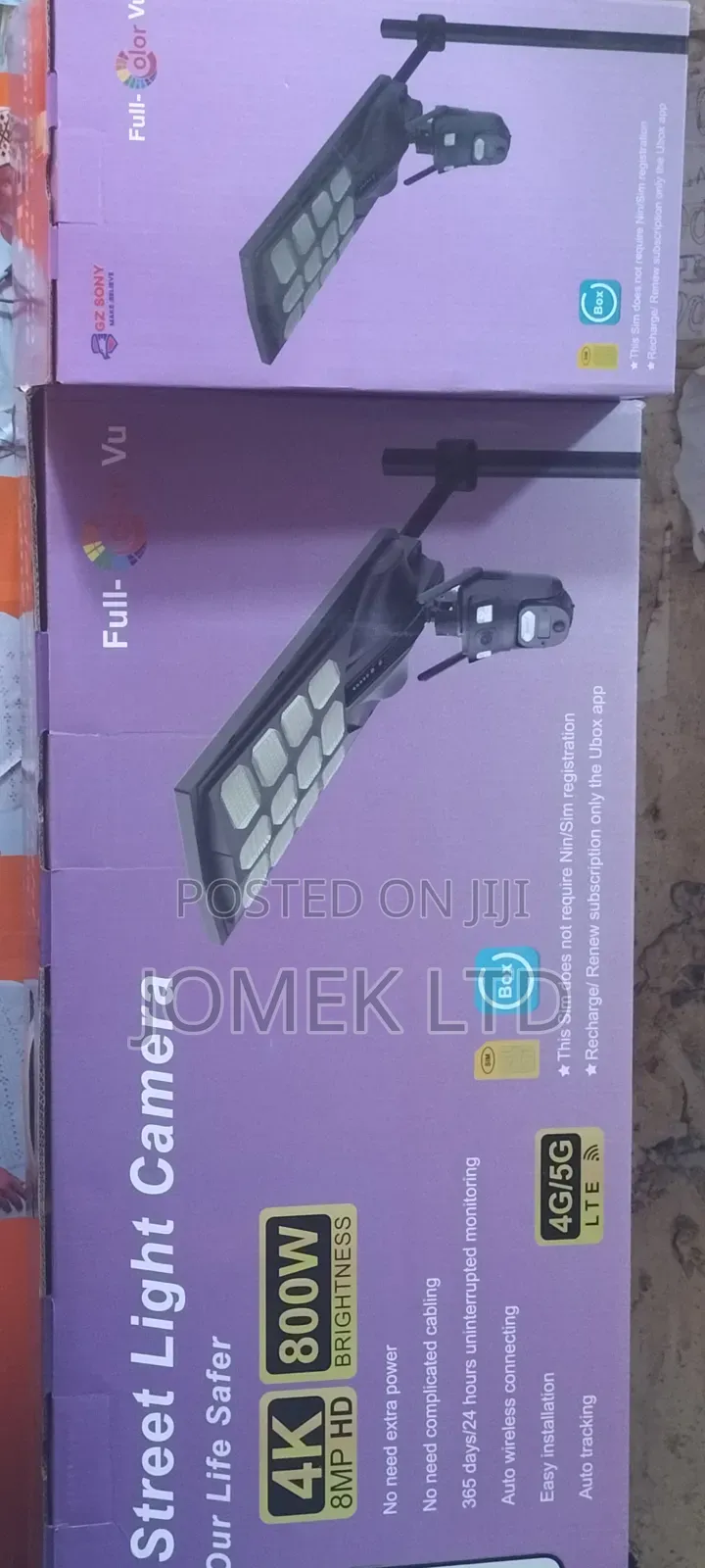 800w Dual Lens Solar Street Light Camera in-Built Battery 4g/5g Lte