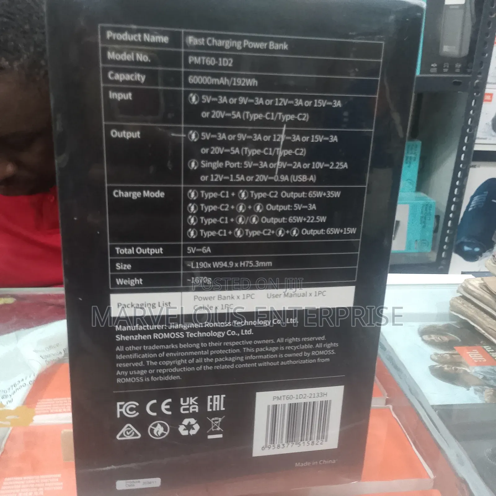 Romoss 100w Bidirectional Fast Charging Power Bank