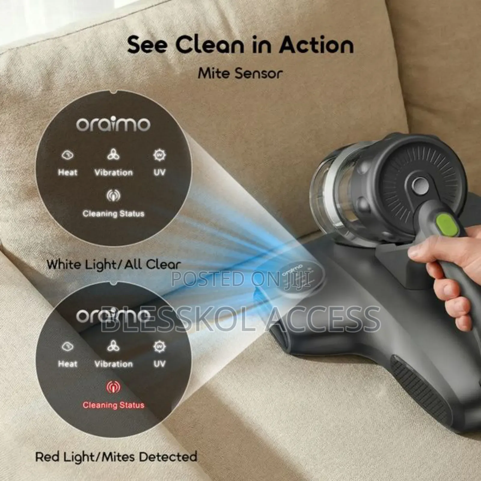Oraimo Cozyclean 12kpa Mattress Vacuum With Mite Sensor