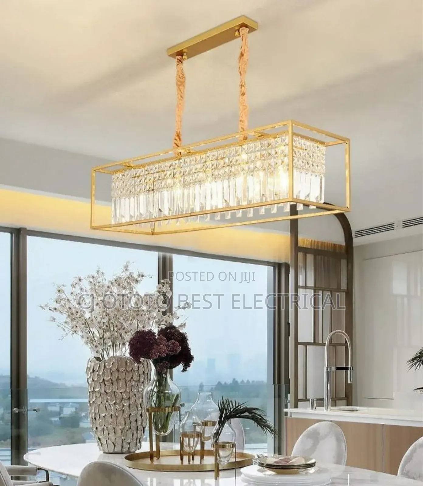 Dining Room Crystal Luxury Light Gold and Black Body Available