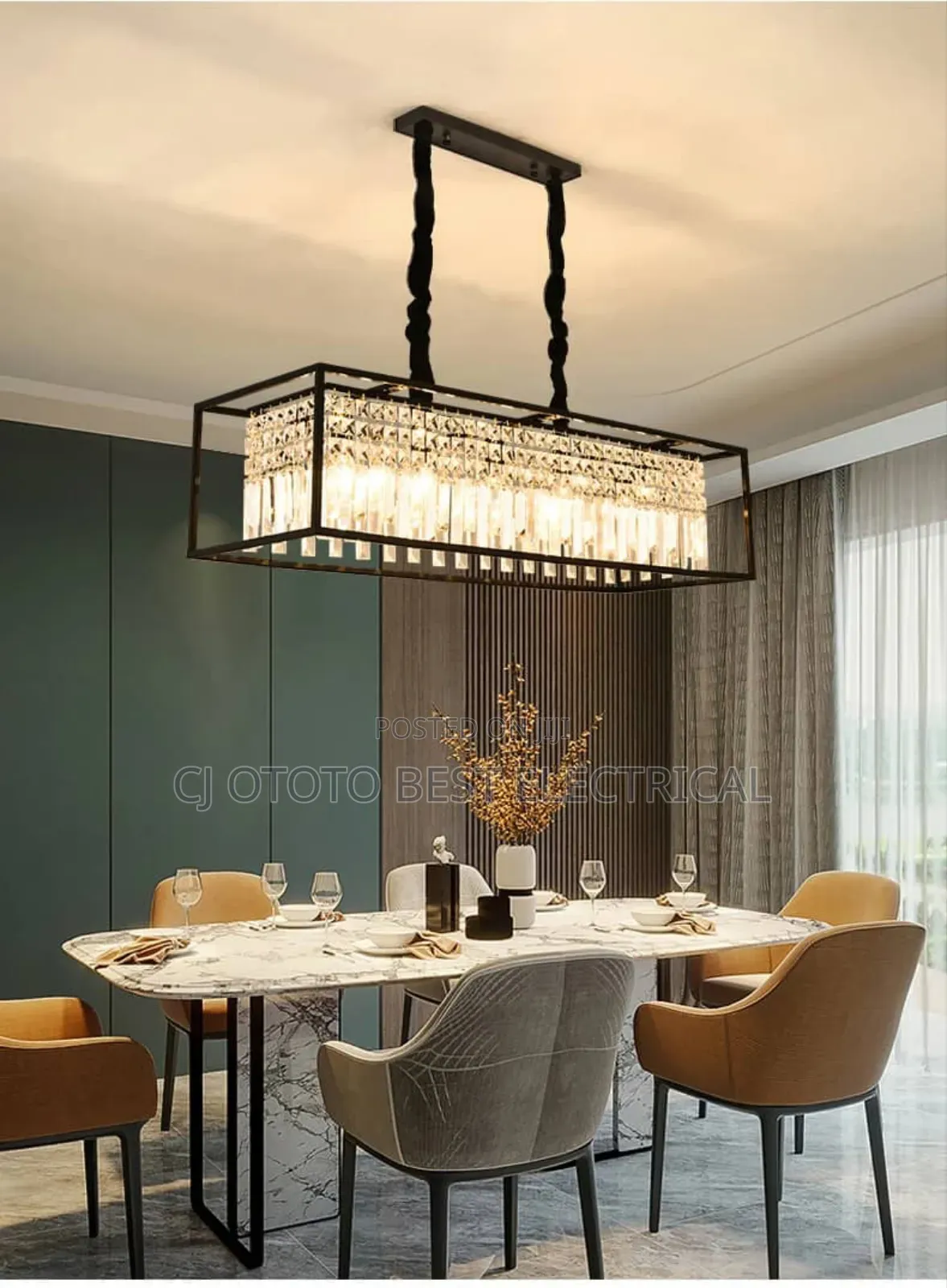 Dining Room Crystal Luxury Light Gold and Black Body Available