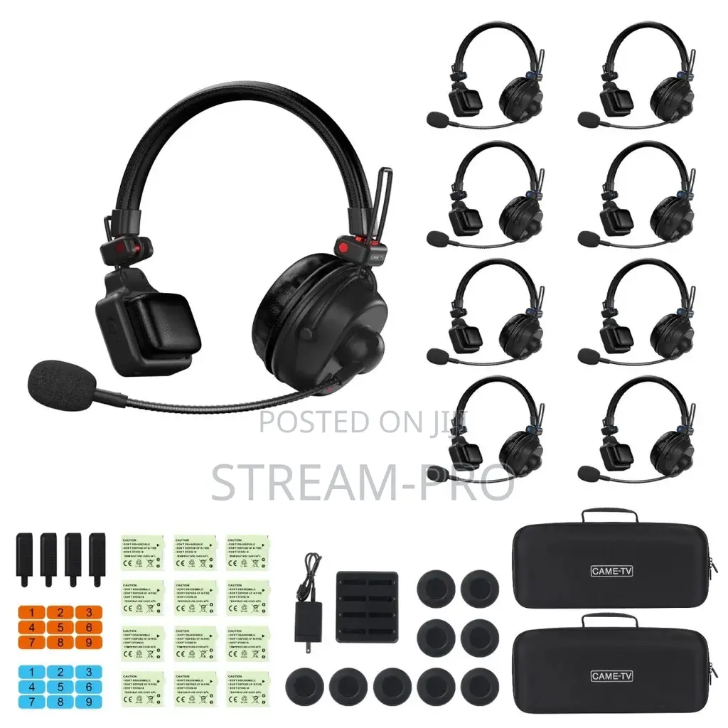 Came-Tv Waero Pro Full Duplex Wireless Intercom Headset - 9 Pack