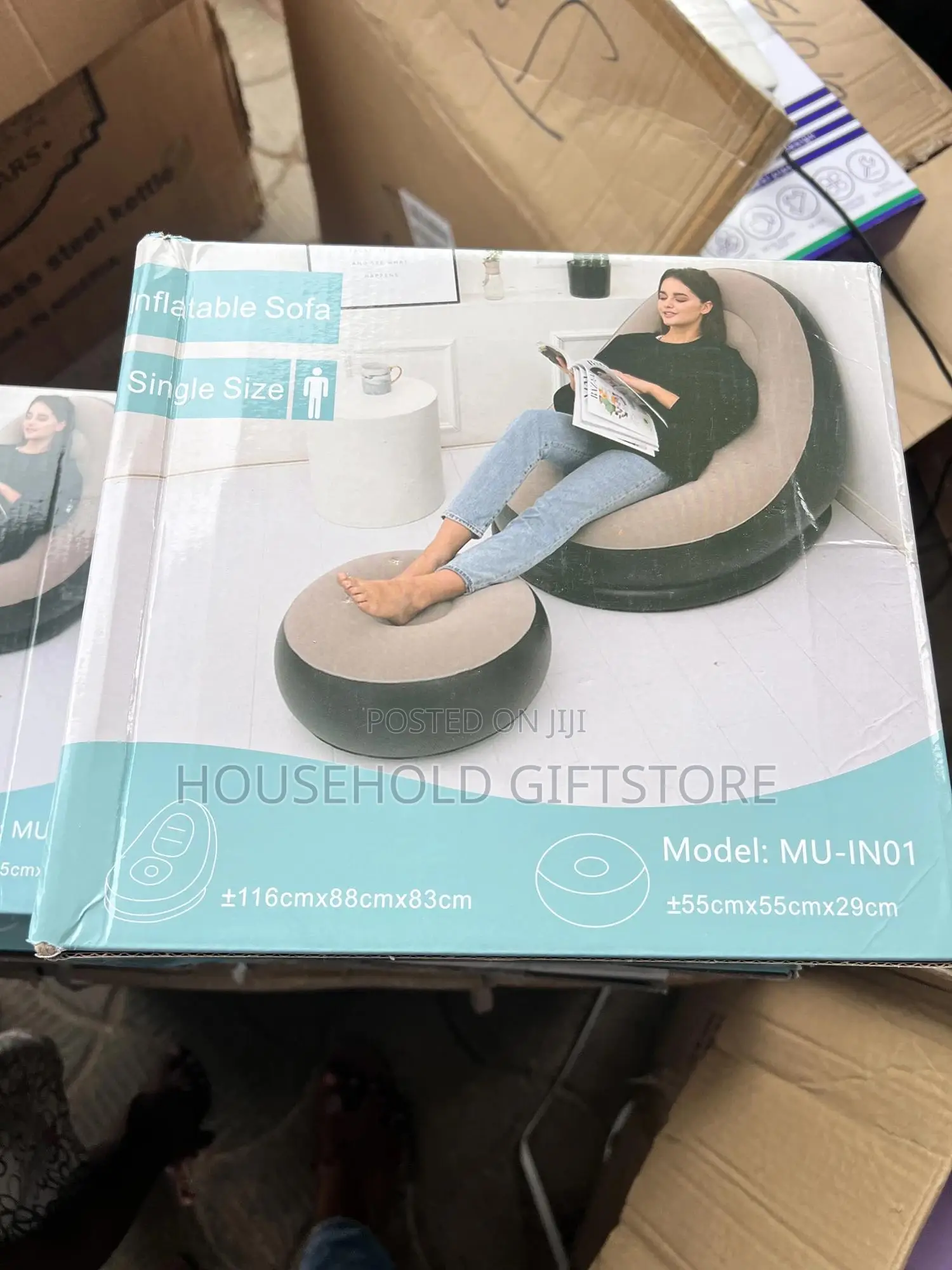 2in1 Inflatable Sofa With Foot Rest