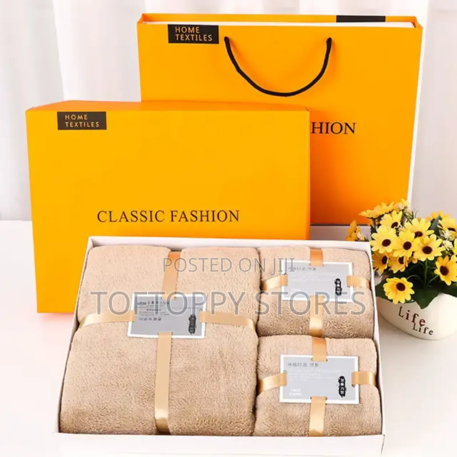 Coral Bath Towel Gift Sets 3 Pieces