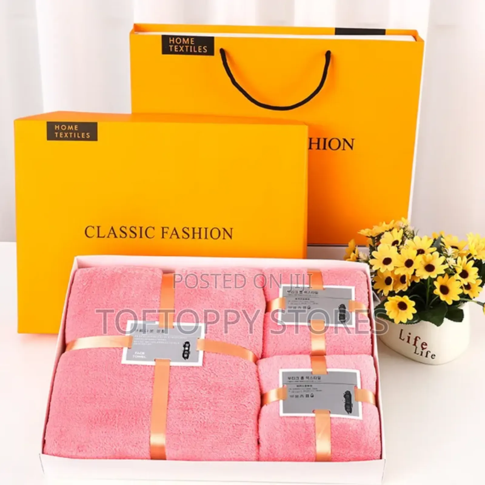 Coral Bath Towel Gift Sets 3 Pieces