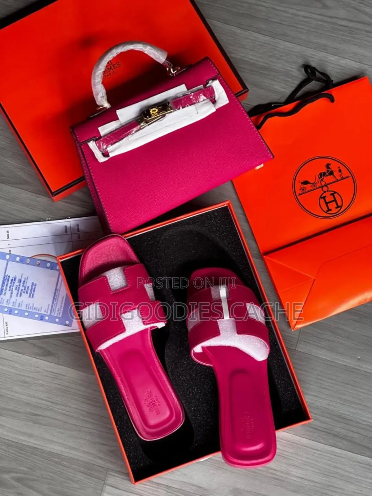 Hermes Combo Kelly Handbags and Flat Slippers in Colors Size 37-42