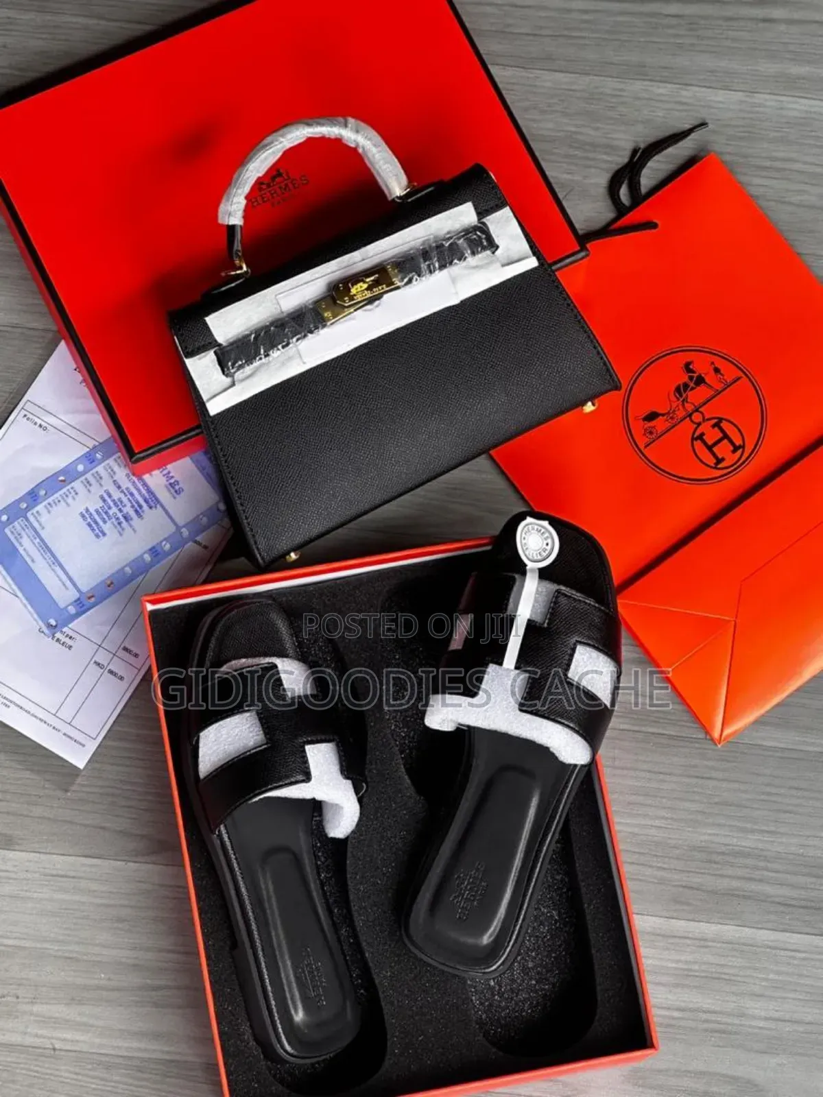 Hermes Combo Kelly Handbags and Flat Slippers in Colors Size 37-42