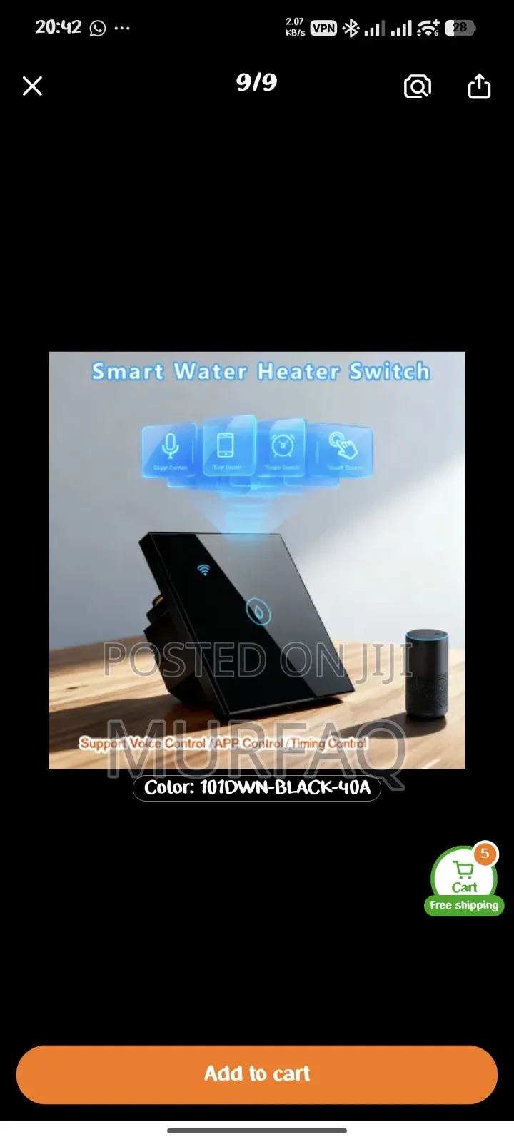 Tuya Wifi Water Heater Ac Smart Switch Alexa 20a 40a Black White