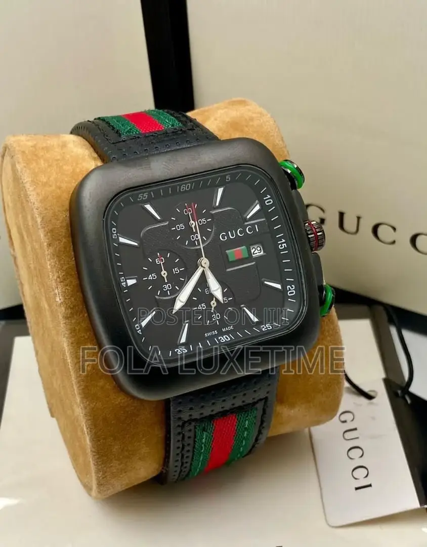 Gucci Leather Wrist Watch Chronograph
