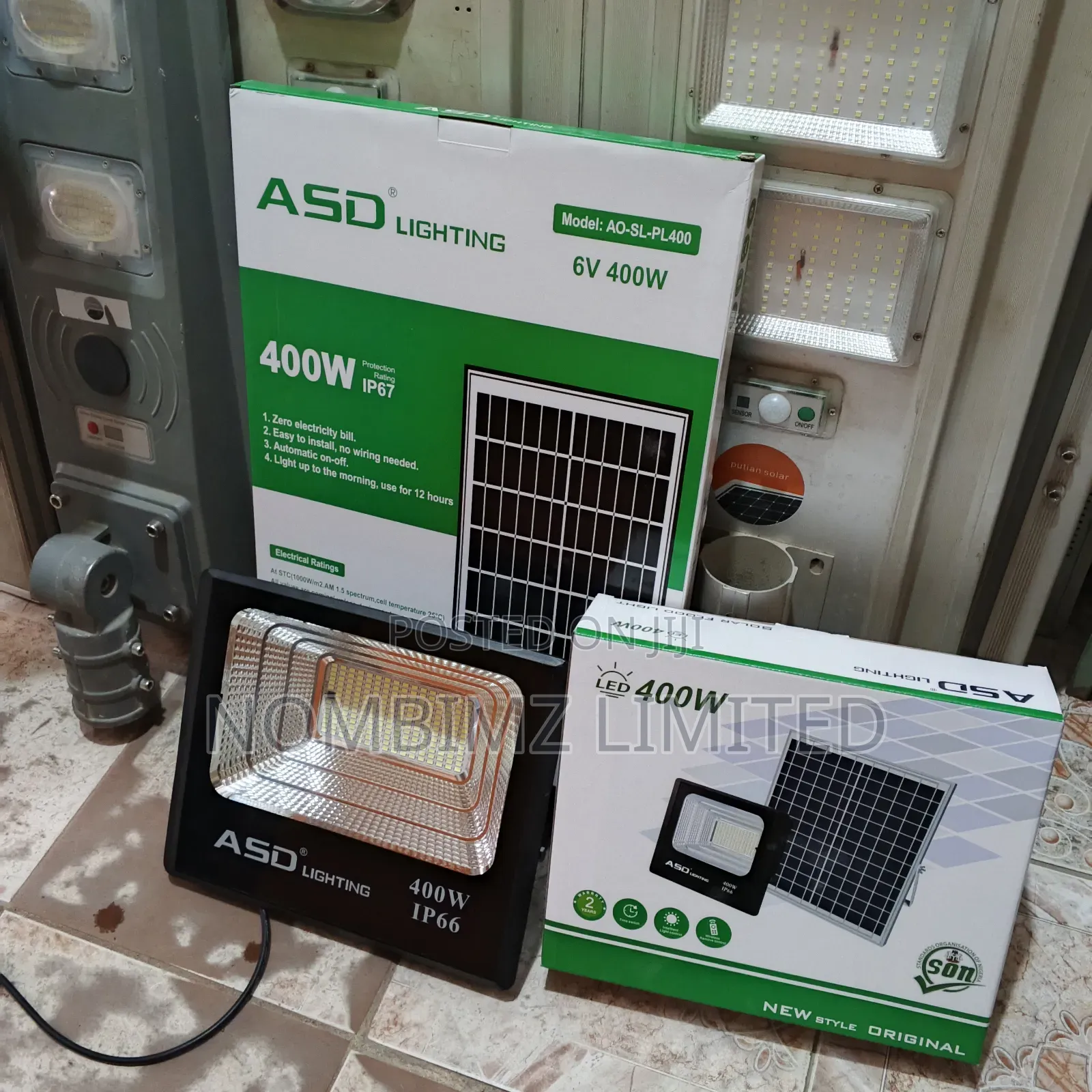 400w Asd All-in-One Solar Flood Light
