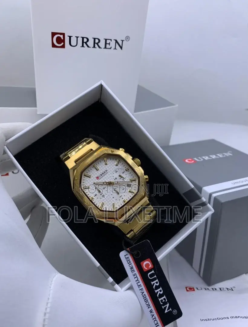 Curren Chronograph Chain Wrist Watch With Full Package
