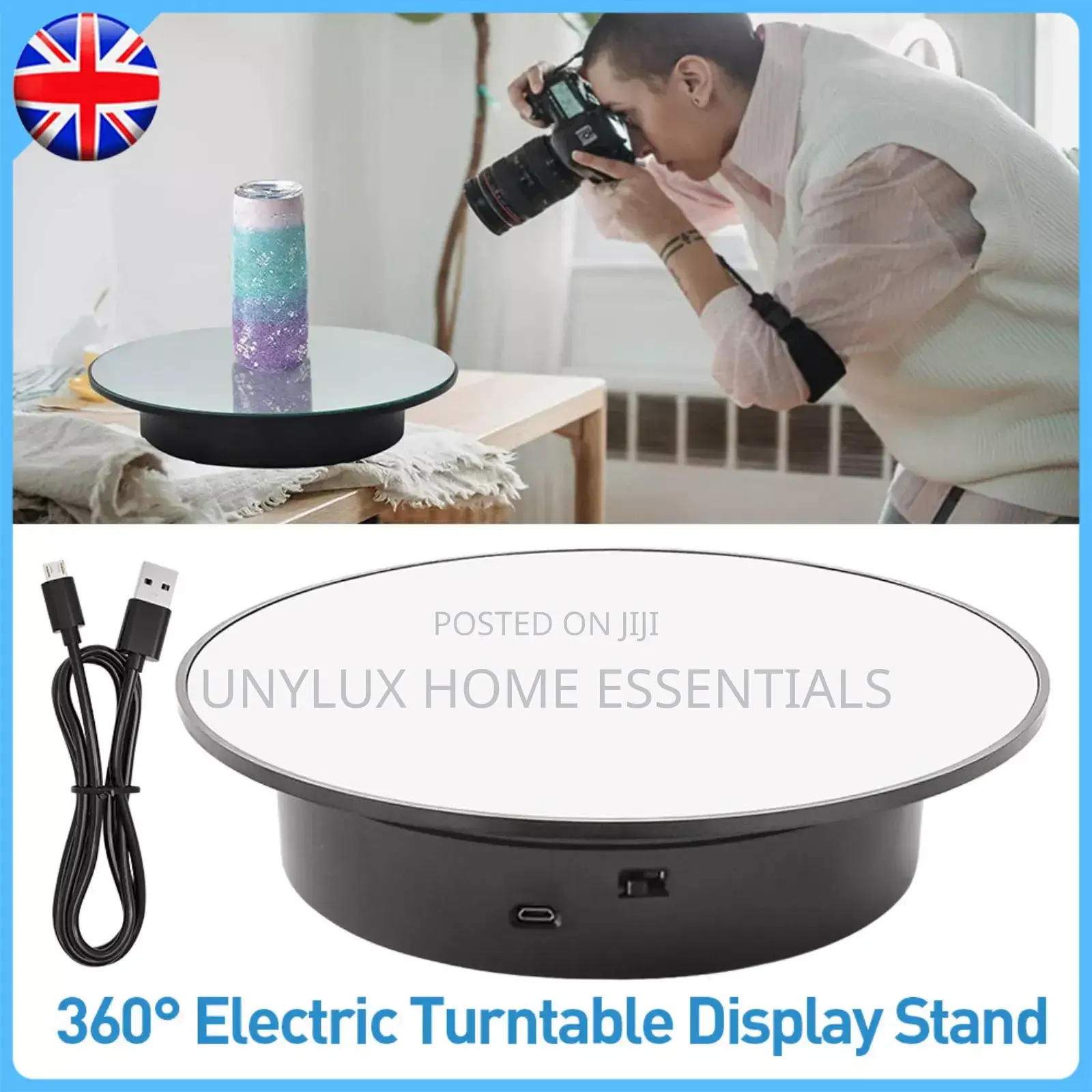 360° Rotating Electric/Battery Mirror Display Turntable