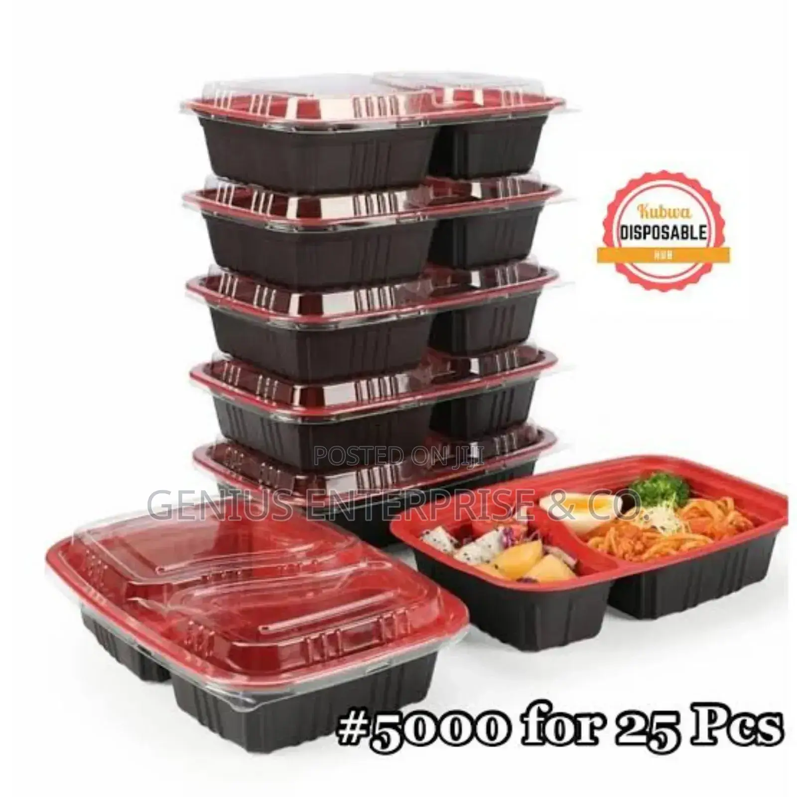Reusable 2 Compartments Food Plate With Lid Cover 50pcs