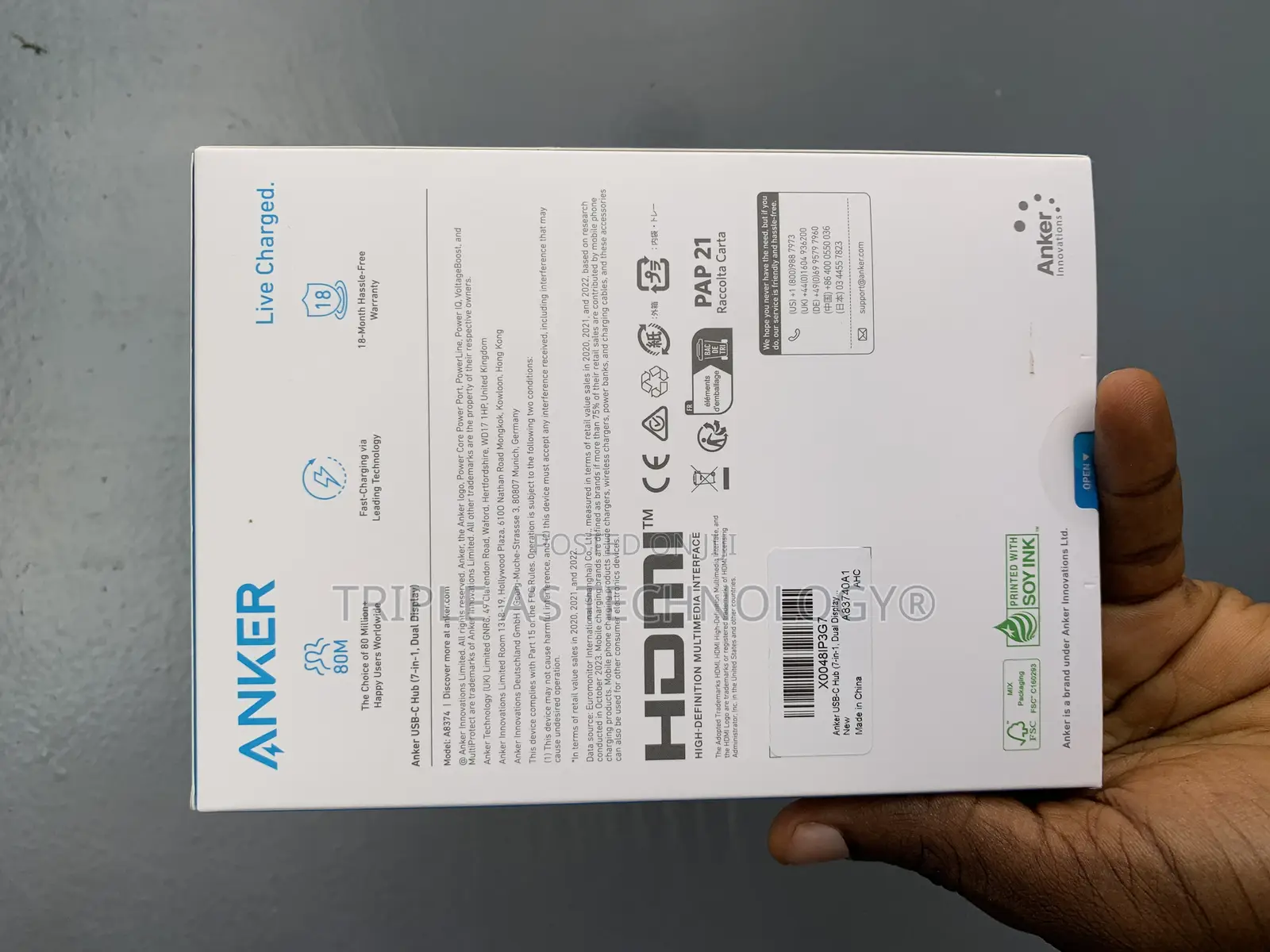 Original Anker 7-in-1 Usb-C Hub Model Number: A8374