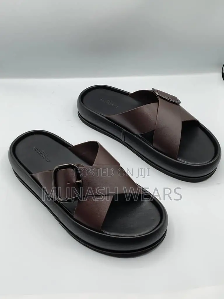 Italian Leather Slipers For Men 40-46