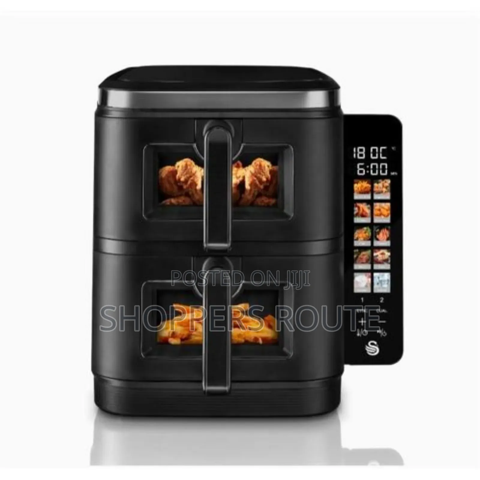 Swan Duo Layer 11l Digital Air Fryer With Foldable Touch Diplay -