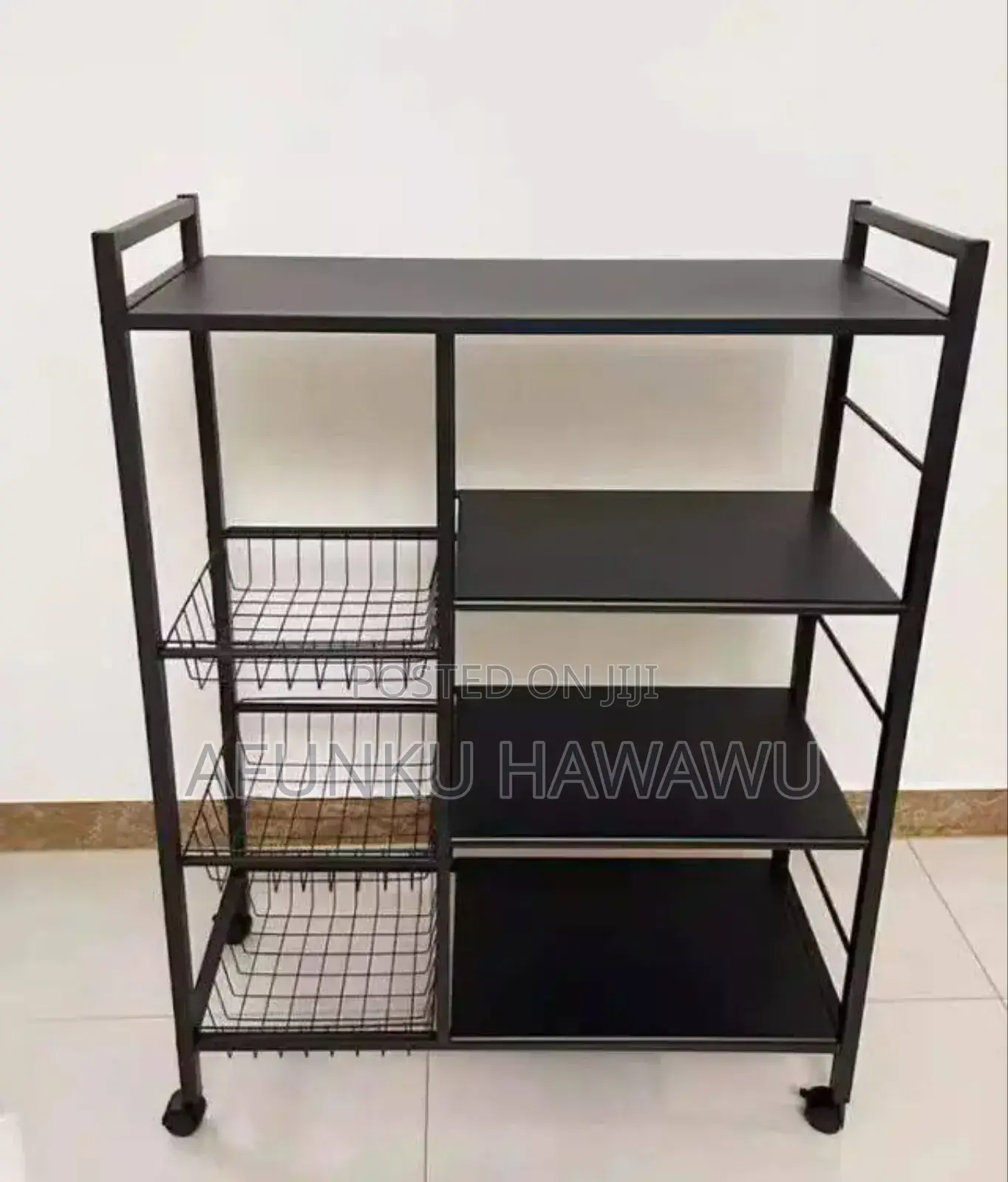 Kitchen Rack With 3 Basket With Wheels