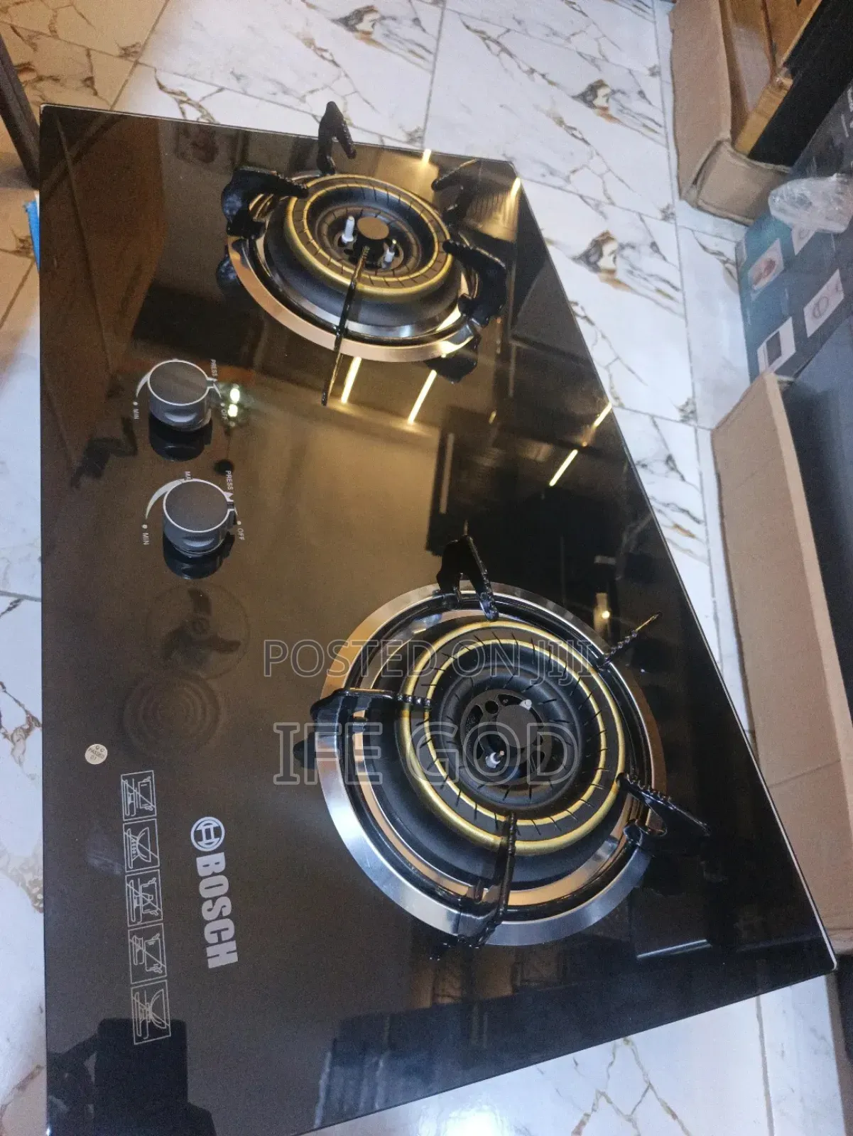 Original Bosch Inbuilt Cabinet Or Table Top 2 Big Burners Gas Cooker