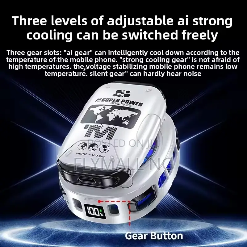Fs25 Ice Phone Cooler Ai Wireless Magnetic/Back Clip + Display