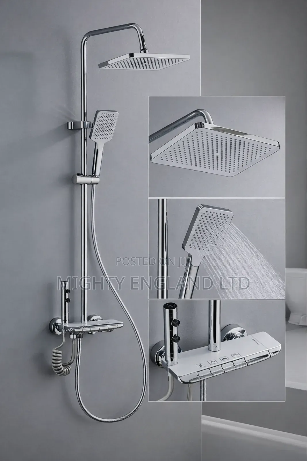 Chrome-Plated Bathroom Piano Key Shower System