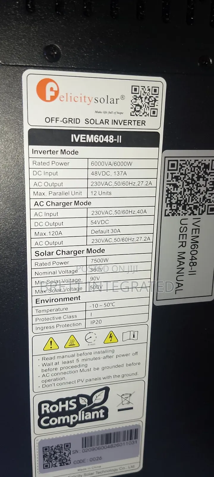 6 Kva Felicity Inverter