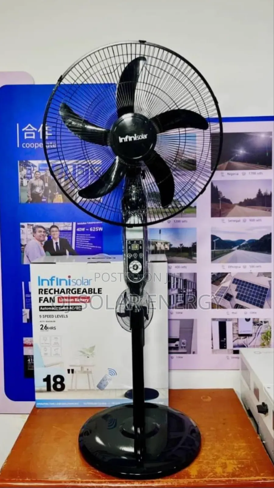Infinisolar Rechargeable 18-Inch Fan
