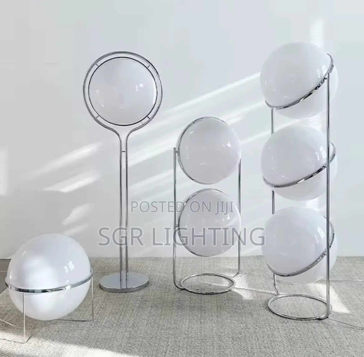 Modern White Yellow Acrylic Ball Shade Lamp
