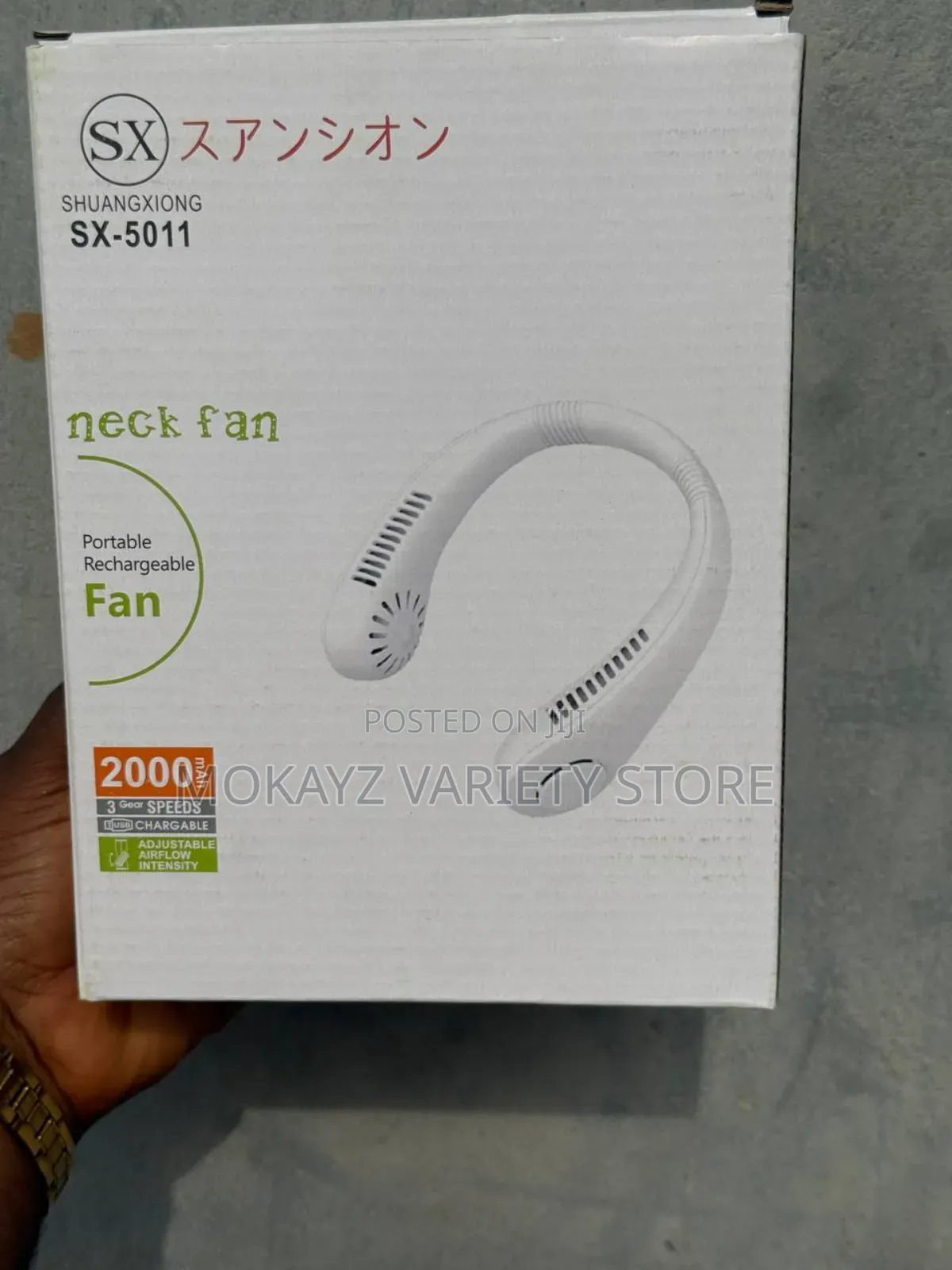 Sx 4watt High Quality Potable Rechargeable Neck Fan (Model 5011)
