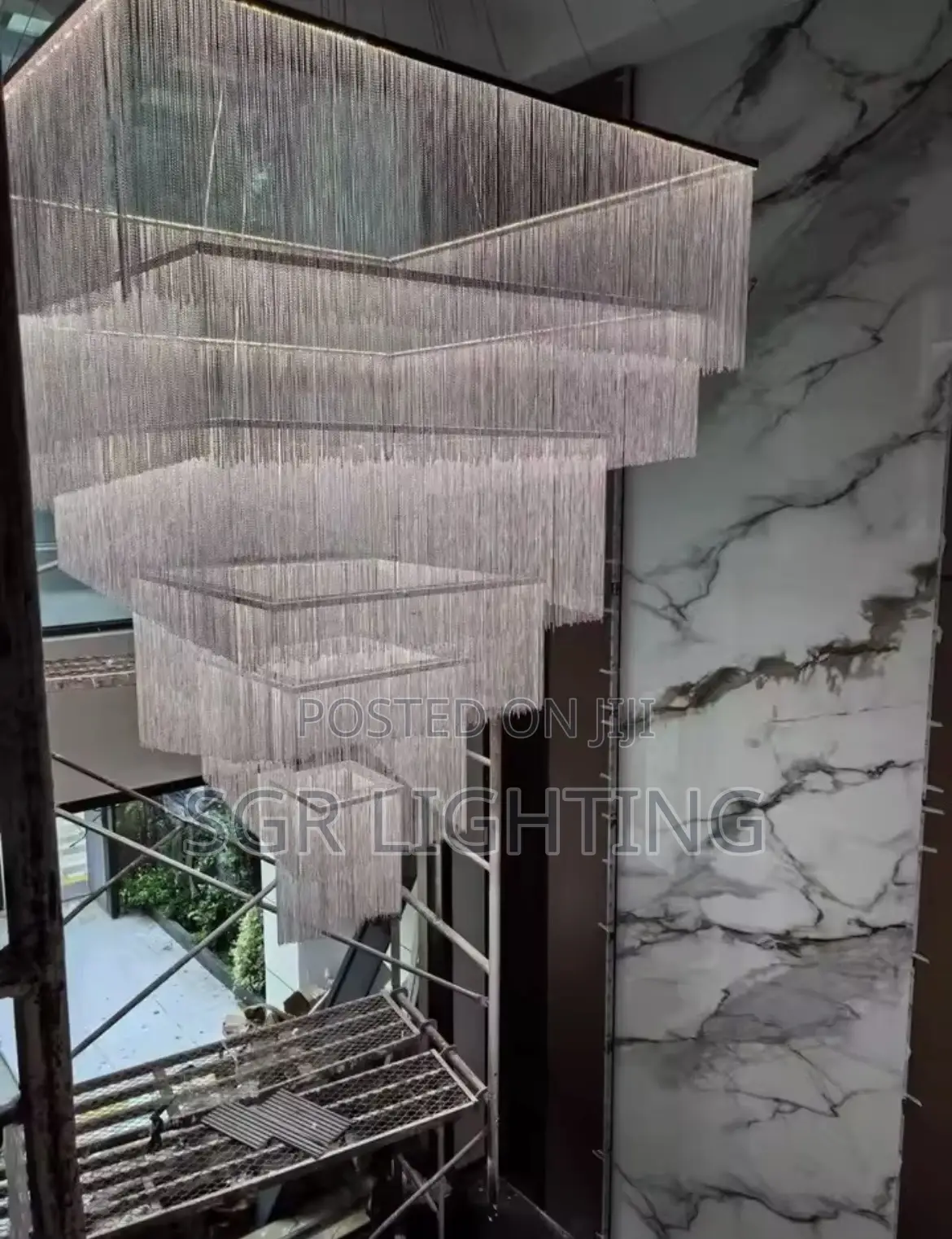 Modern Luxurious Led Square Chandelier Gold/Silver