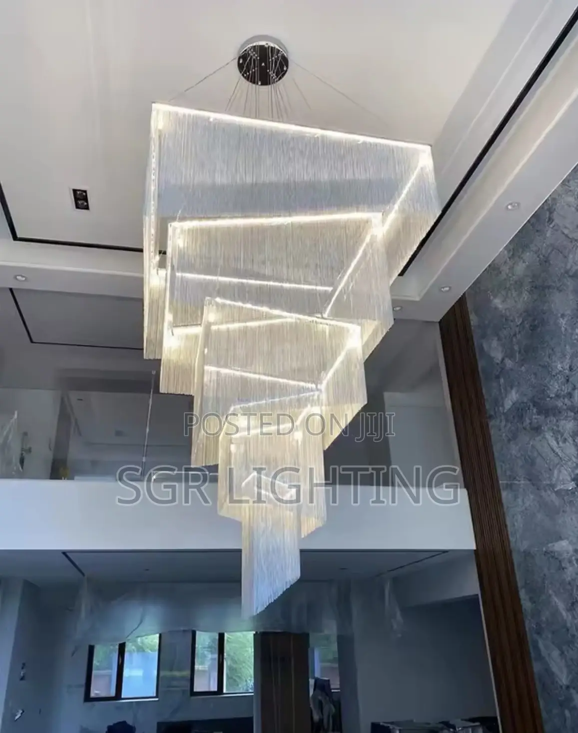 Modern Luxurious Led Square Chandelier Gold/Silver