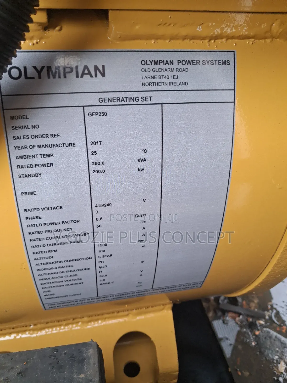 250kva Mantrac Generator Set
