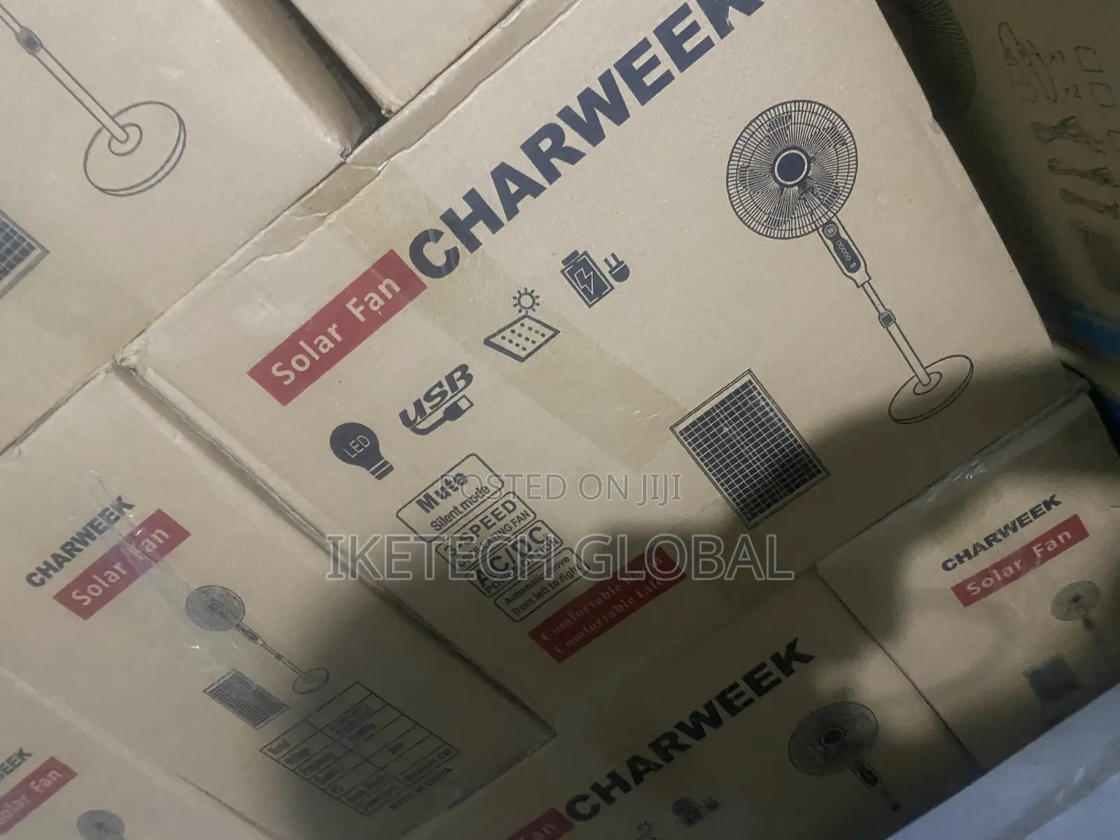 16” Charweek Rechargeable Solar Fan