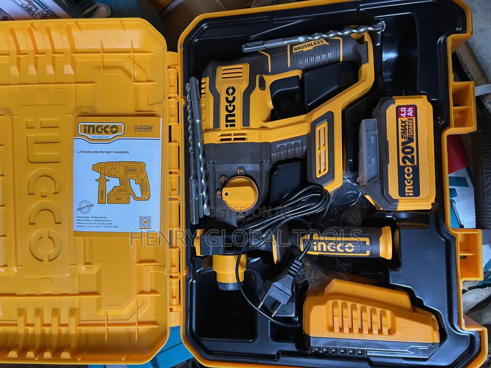 20v Ingco Battery Rotary Hammer Machine