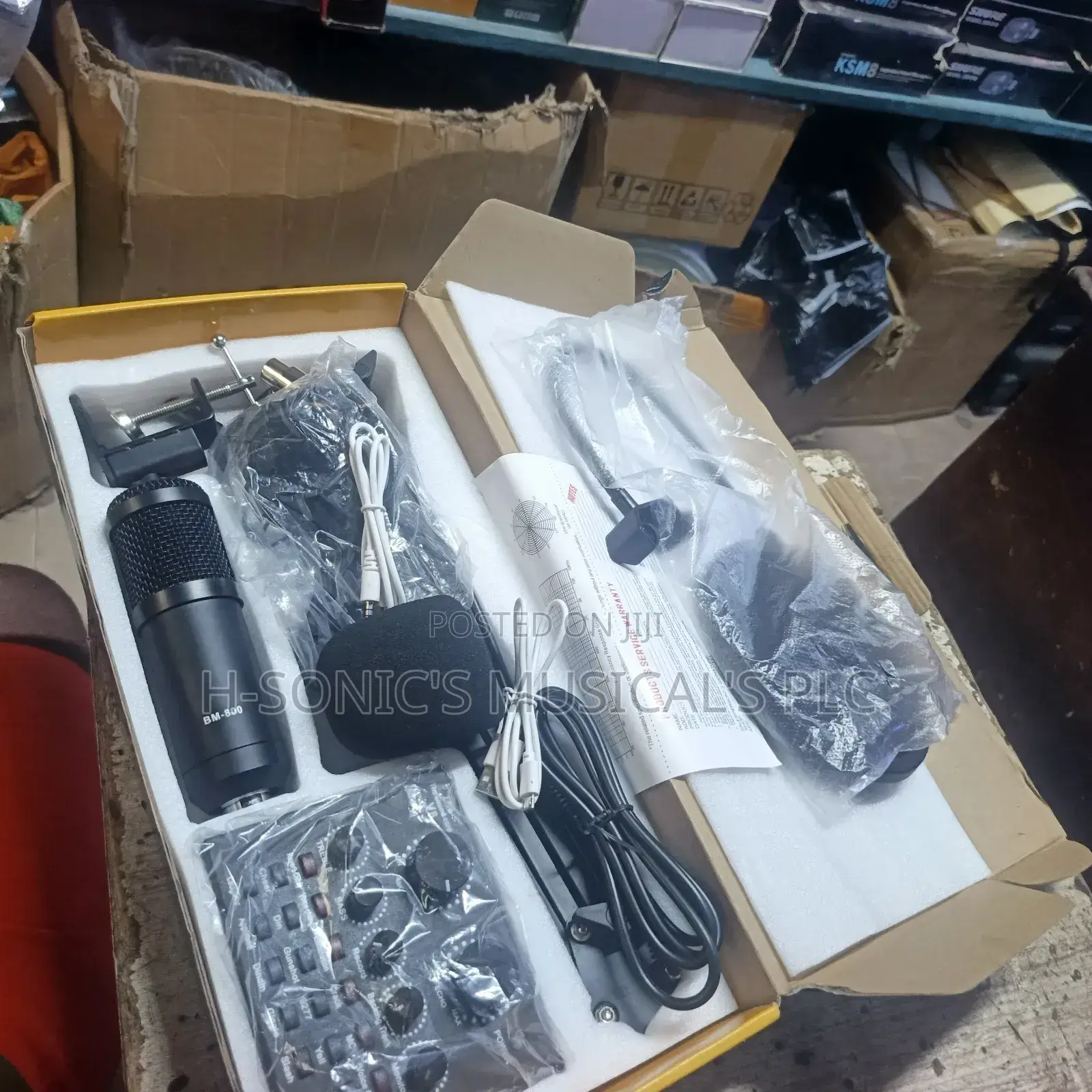 Professional Bm-800 Condenser Microphone With V8 Soundcard
