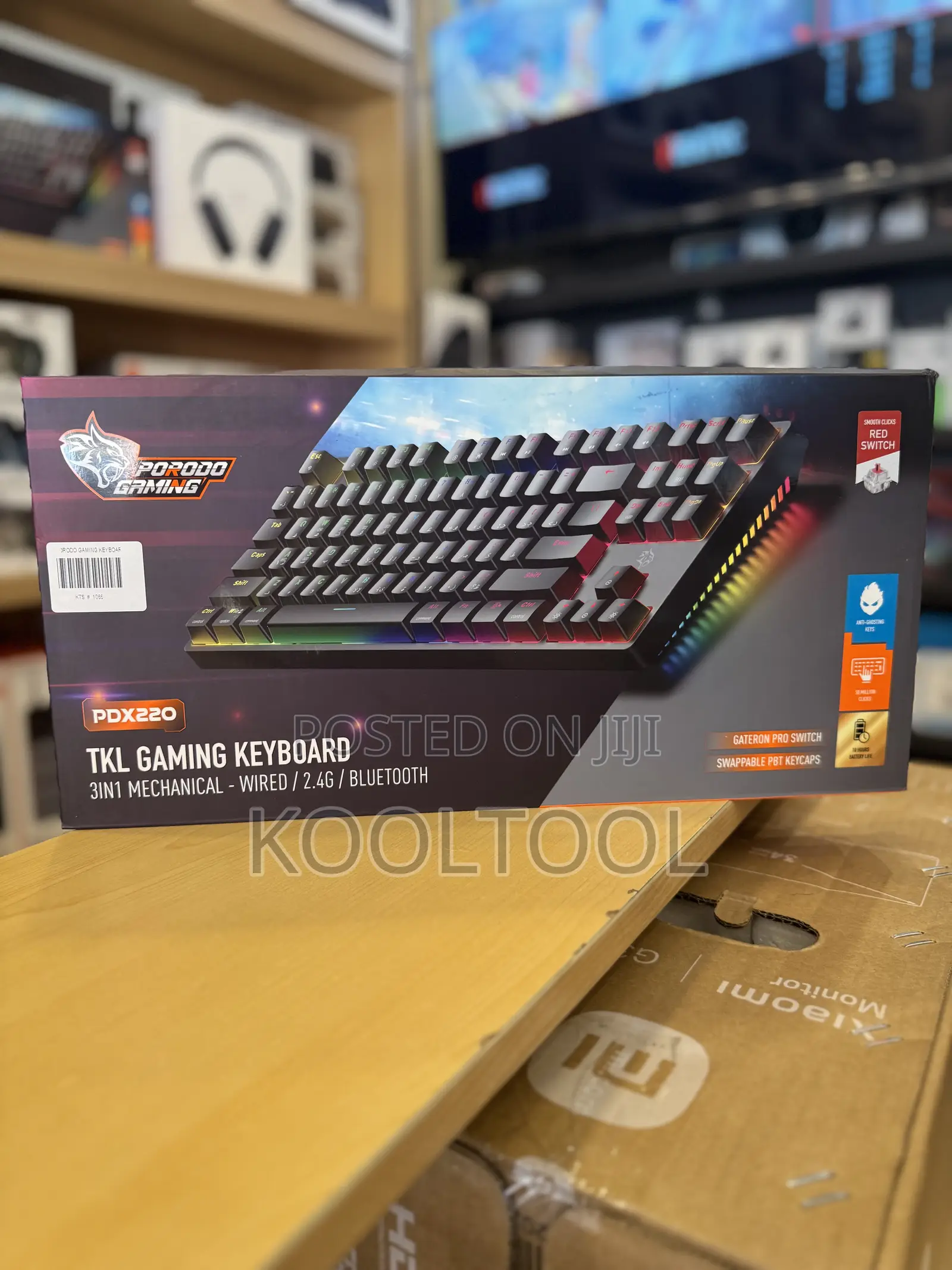 Porodo Gaming Pdx220 TKL Mechanical Keyboard - 3-in-1 Connectivity