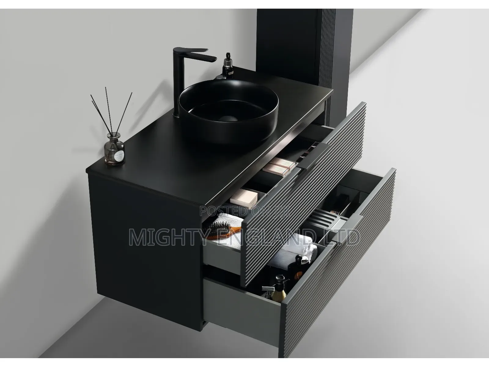 Wall-mounted Bathroom Vanity And Cabinet Set