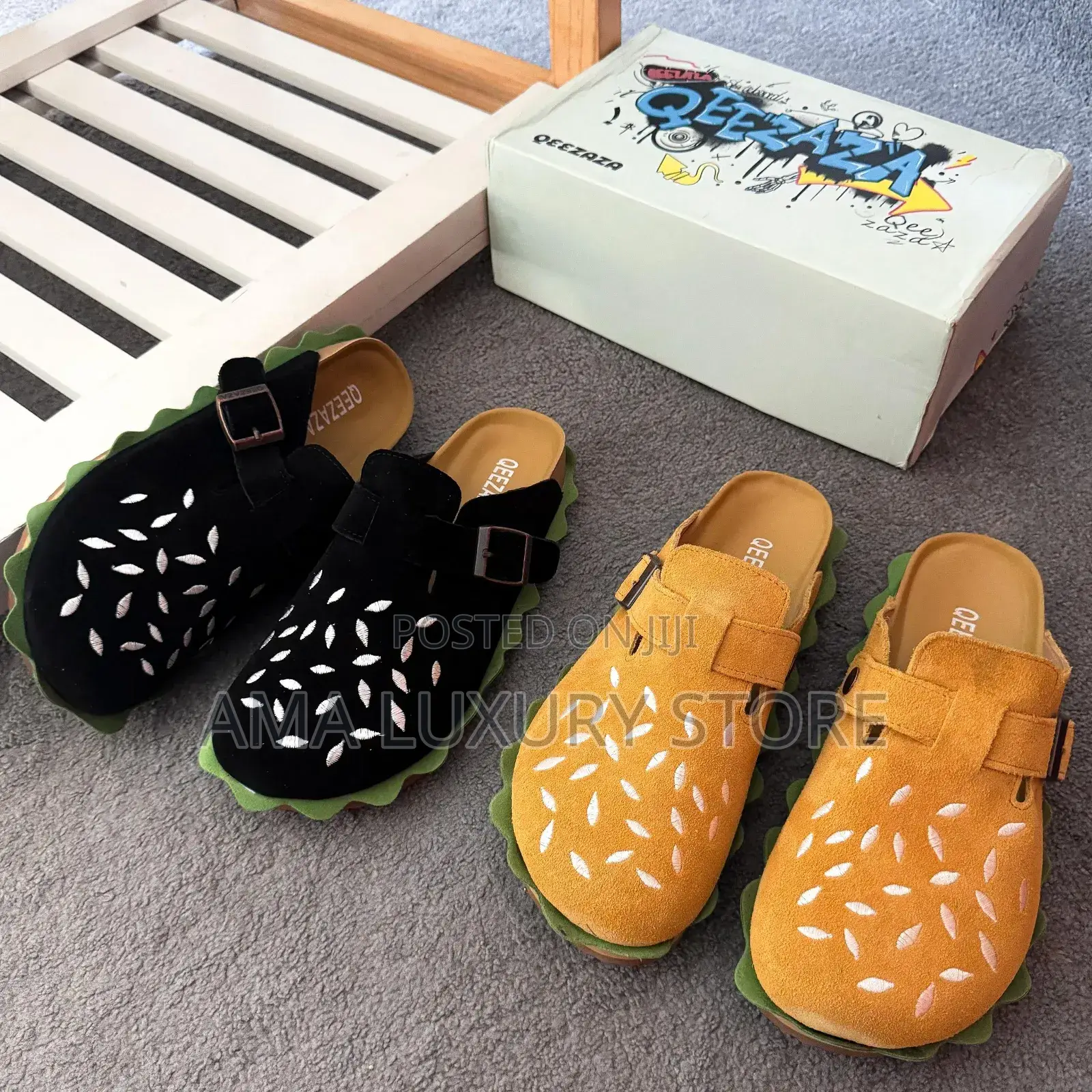 Qeezaza Luxury Suede Men's Burger Clogs