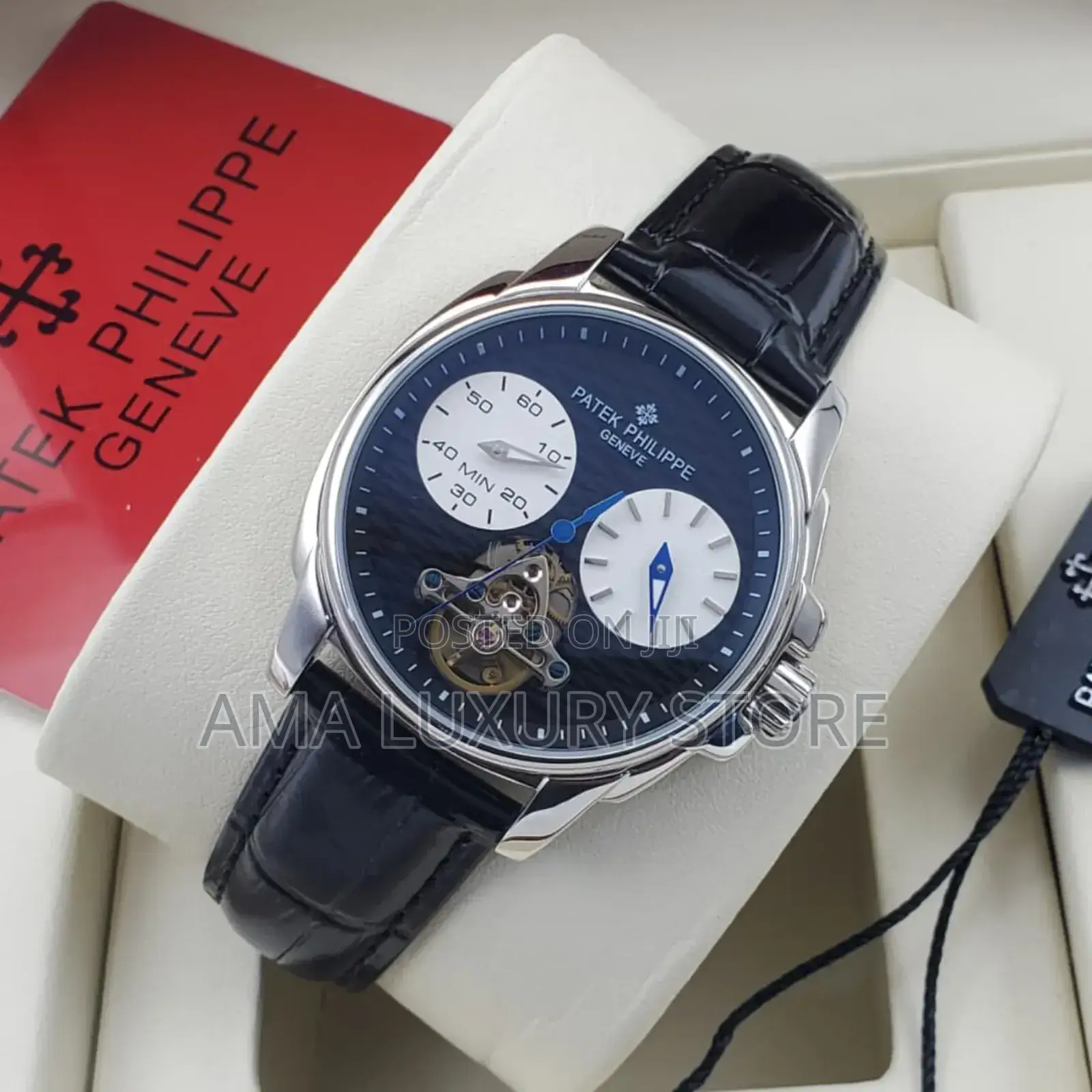 Patek Philippe Genuine Leather Luxury Men's Designer Wristwatches
